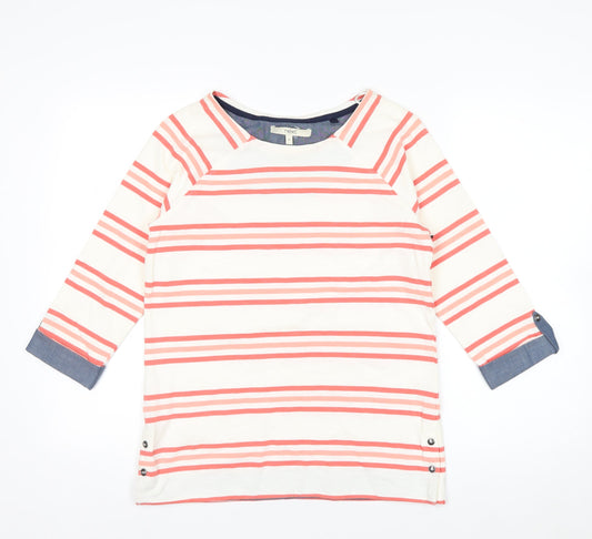 Next Women’s Multicoloured Striped 3/4 Sleeve Cotton T-Shirt Size 6