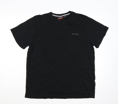 Pierre Cardin Men's Black Crew Neck Cotton T-Shirt XXL