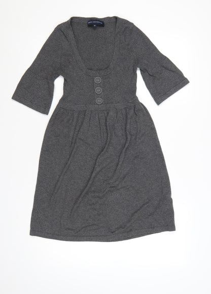 French Connection Women’s Grey Knit Fit & Flare Dress Size 10