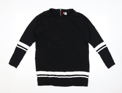 H&M Divided Womens Black White Long Sleeve Pullover Sweatshirt S