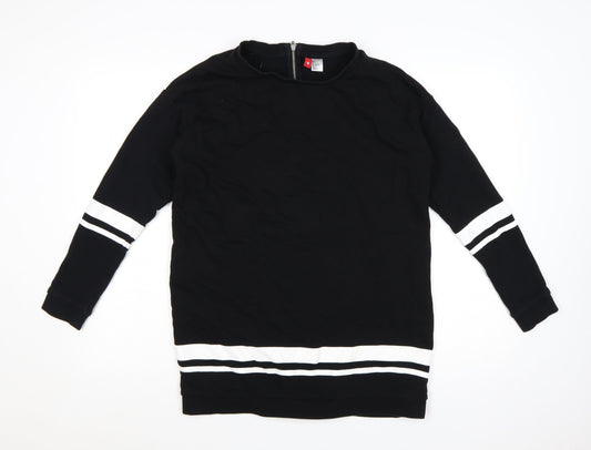 H&M Divided Womens Black White Long Sleeve Pullover Sweatshirt S
