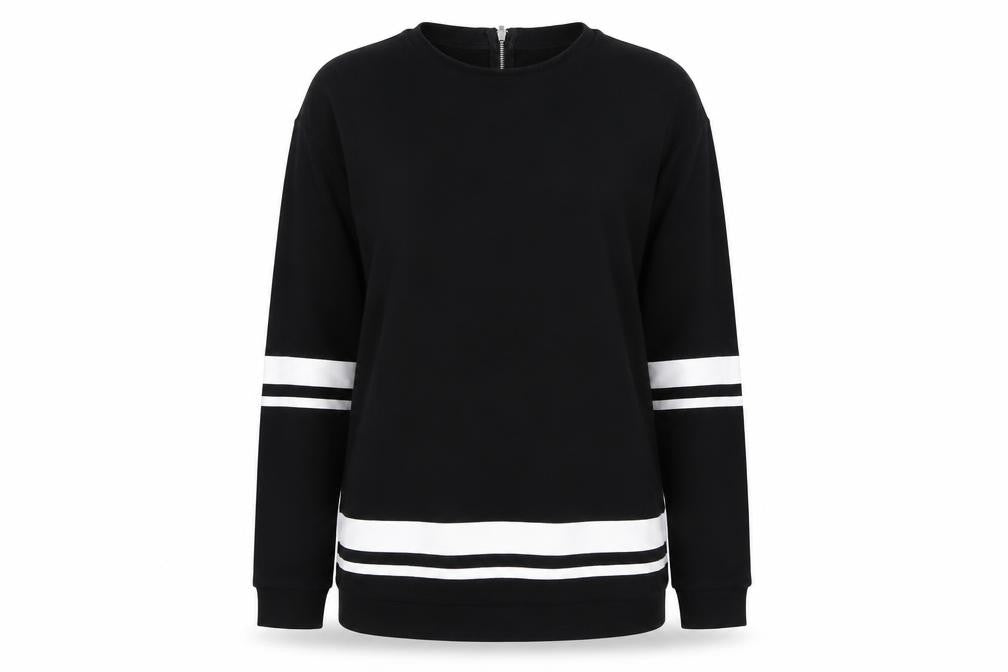H&M Divided Womens Black White Long Sleeve Pullover Sweatshirt S