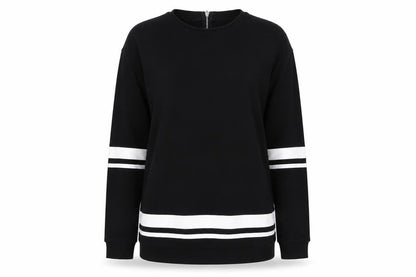 H&M Divided Womens Black White Long Sleeve Pullover Sweatshirt S