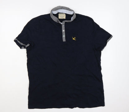 Burton Menswear London Men's Blue Cotton Polo Shirt Large