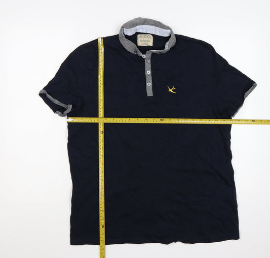 Burton Menswear London Men's Blue Cotton Polo Shirt Large