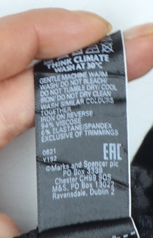 Marks and Spencer Womens Black Tie Dye Viscose Leggings Size 16 Short