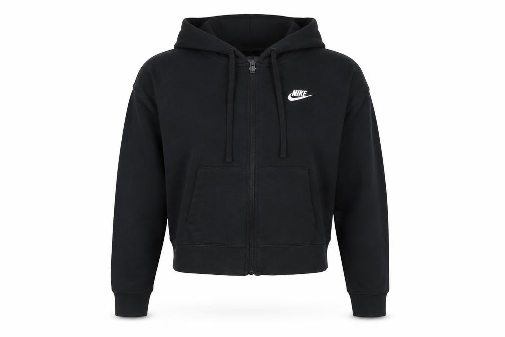 Nike Women Black Full Zip Hoodie M - Polyester Cotton Blend
