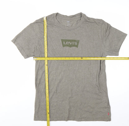 Levi's Men's Grey Logo Graphic Regular Fit Cotton T-Shirt Size M