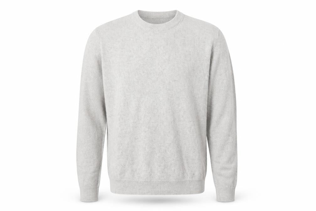 Zara Men's Grey Wool Jumper M Crew Neck Pullover Classic Knit