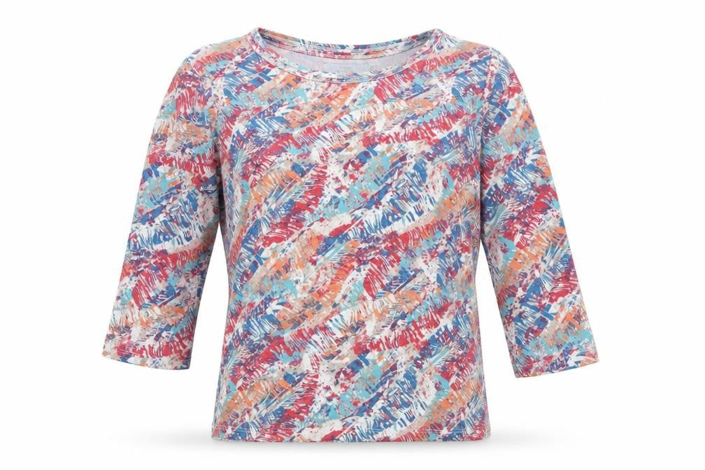 Honor Millburn Women's Multicoloured 3/4 Sleeve Stretch Top Size 10-12