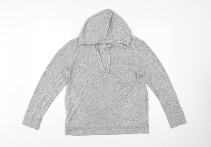 FatFace Women Grey Marl Viscose Blend Hooded Pullover UK 10