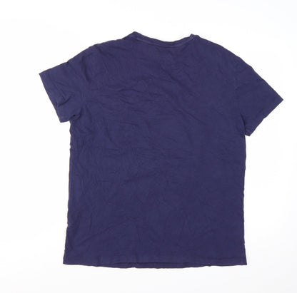 Armani Exchange Men's Blue Slim Fit Floral Graphic T-Shirt Size L