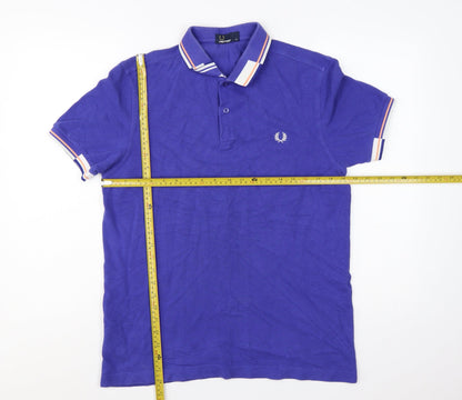 Fred Perry Men's Blue Cotton Polo Shirt M Regular Fit