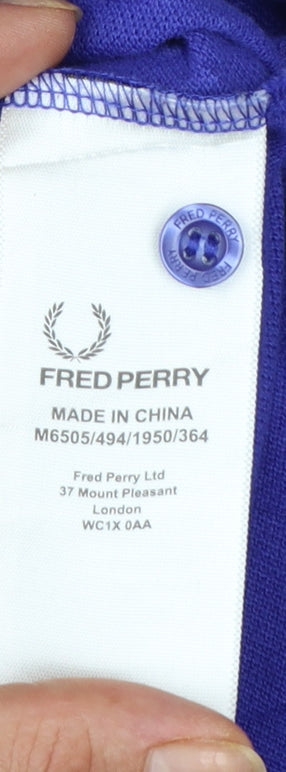 Fred Perry Men's Blue Cotton Polo Shirt M Regular Fit