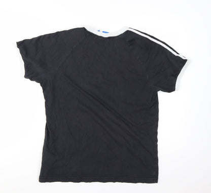 Adidas Men’s Black T-Shirt Size L Retro Sports Crew Neck