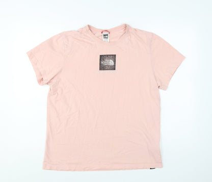 The North Face Men's Pink Graphic Logo Cotton T-Shirt Size L