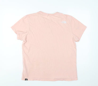 The North Face Men's Pink Graphic Logo Cotton T-Shirt Size L