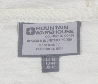 Mountain Warehouse Women Beige Full Zip Hoodie UK 16 Fleece Jacket
