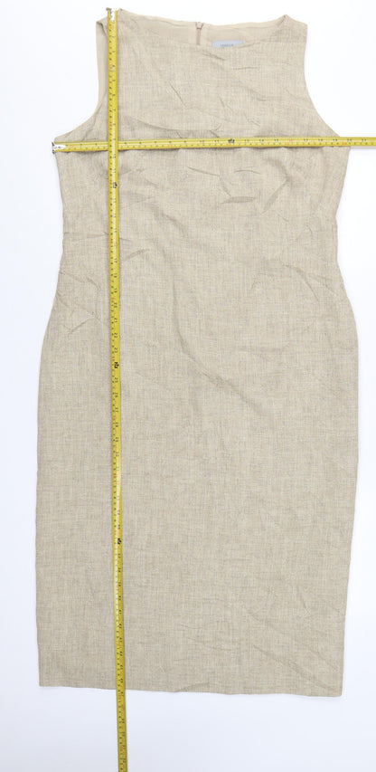Marks and Spencer Women Beige Size 18 Sheath Knee Length Dress