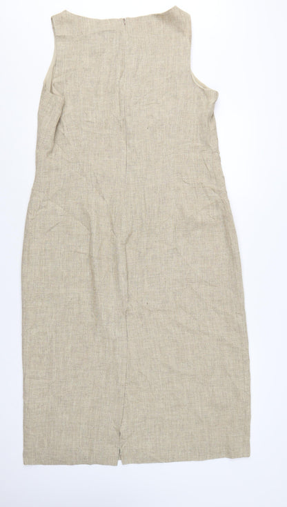 Marks and Spencer Women Beige Size 18 Sheath Knee Length Dress