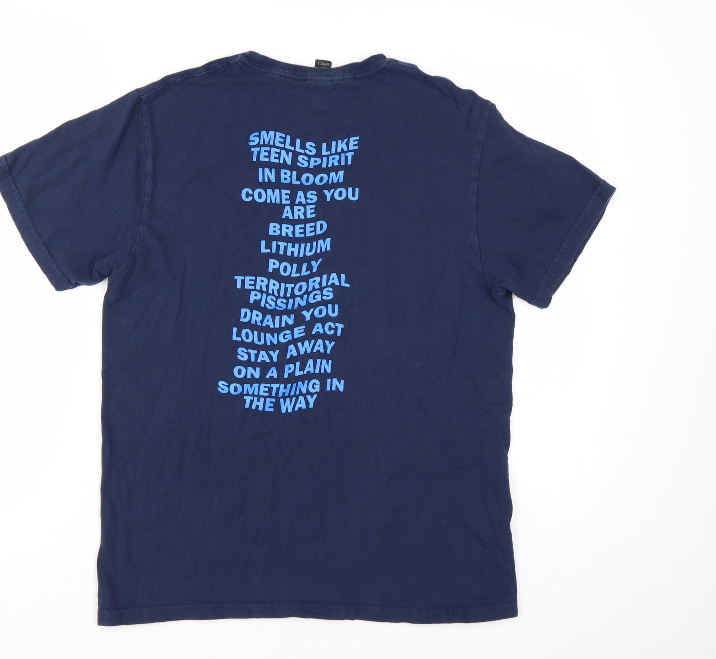 Gildan Nirvana Women's Blue Short Sleeve Cotton Band T-Shirt M