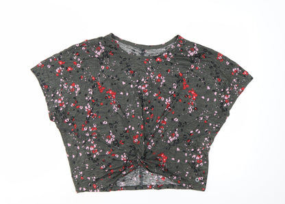 Marks and Spencer Women’s Multicoloured Cropped Floral T-Shirt Size 16