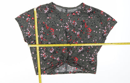 Marks and Spencer Women’s Multicoloured Cropped Floral T-Shirt Size 16
