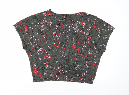 Marks and Spencer Women’s Multicoloured Cropped Floral T-Shirt Size 16