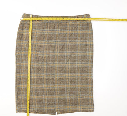 Tu Women’s Brown Check Tweed Pencil Skirt Size 18 Workwear