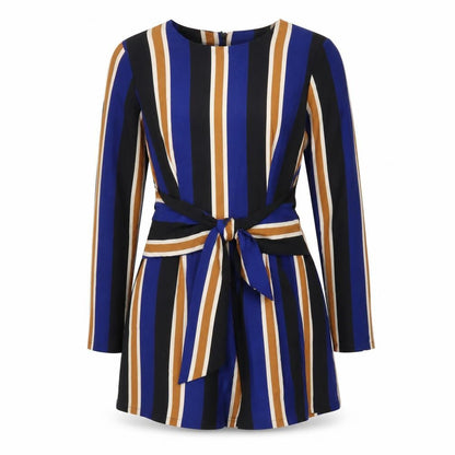 In The Style Women's Multicoloured Striped Long Sleeve Playsuit Size S
