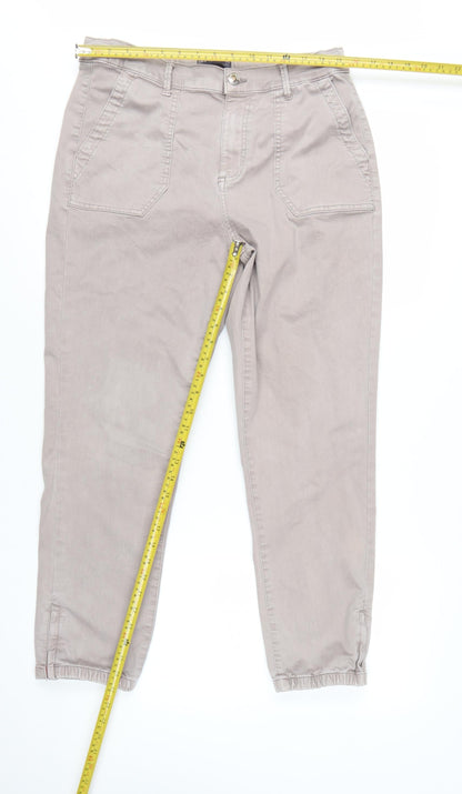 Marks and Spencer Women Beige Tapered Jeans Size 14 Regular Fit