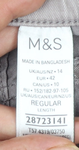 Marks and Spencer Women Beige Tapered Jeans Size 14 Regular Fit