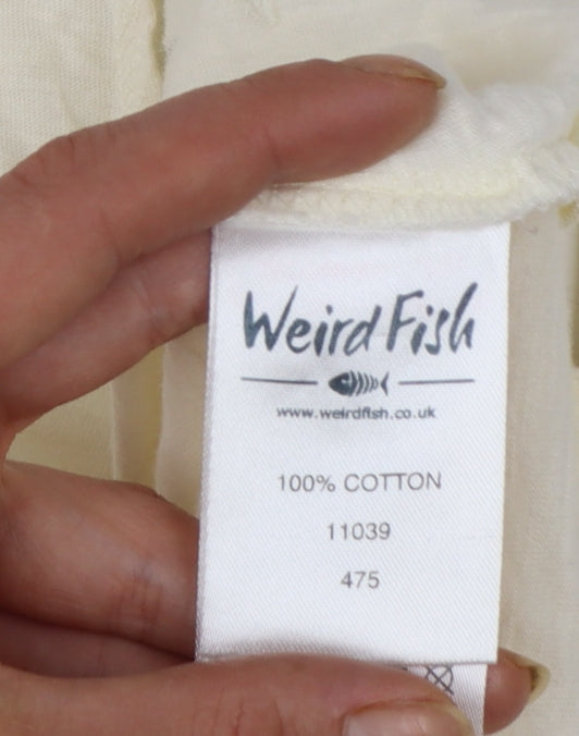 Weird Fish Women's Ivory 100% Cotton Sleeveless Tank Top Size 16