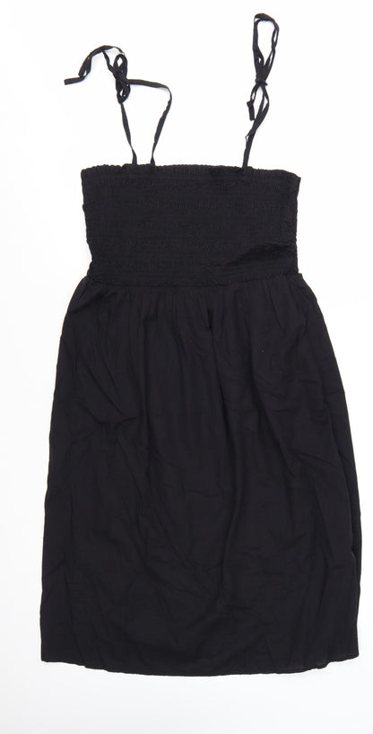 Marks and Spencer Women’s Black Cotton A-Line Knee Length Summer Dress Size 18