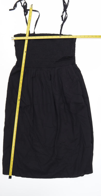 Marks and Spencer Women’s Black Cotton A-Line Knee Length Summer Dress Size 18