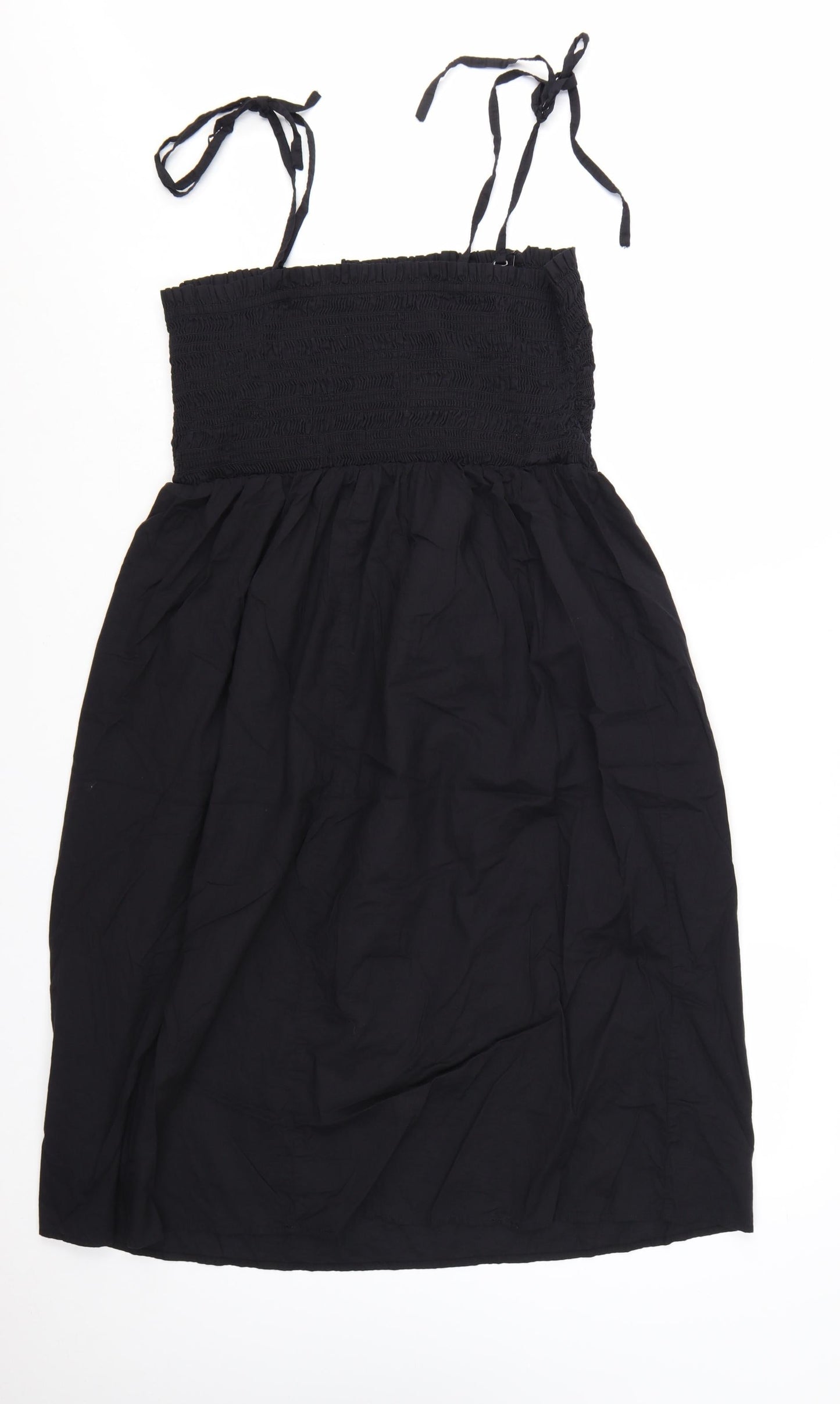Marks and Spencer Women’s Black Cotton A-Line Knee Length Summer Dress Size 18