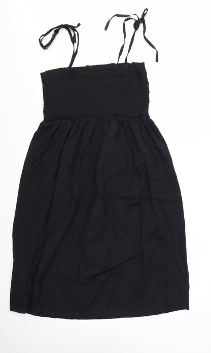 Marks and Spencer Women’s Black Cotton A-Line Knee Length Summer Dress Size 18