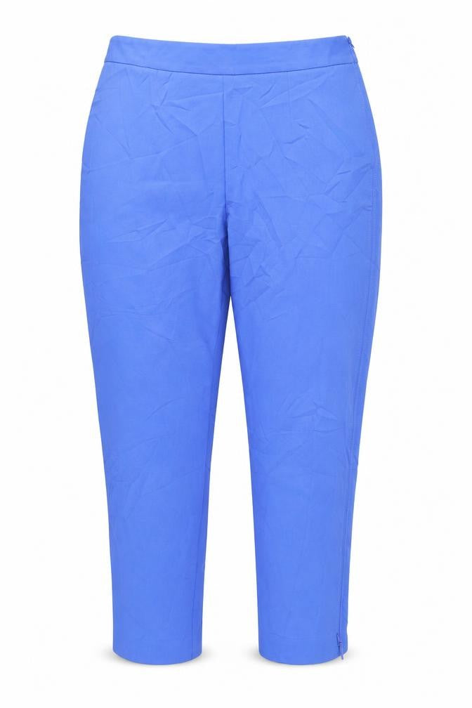 Marks & Spencer Women Blue Slim Ankle Trousers Size 16 Regular