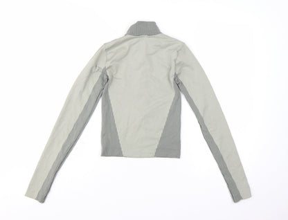Urban Outfitters Women Grey High Neck Long Sleeve 1/4 Zip Active Top Size S