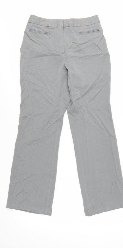 Marks and Spencer Women Grey Straight Leg Dress Pants Size 10 Regular