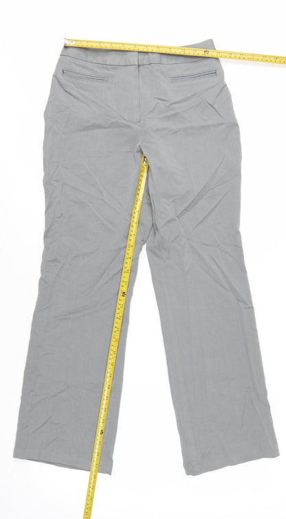 Marks and Spencer Women Grey Straight Leg Dress Pants Size 10 Regular