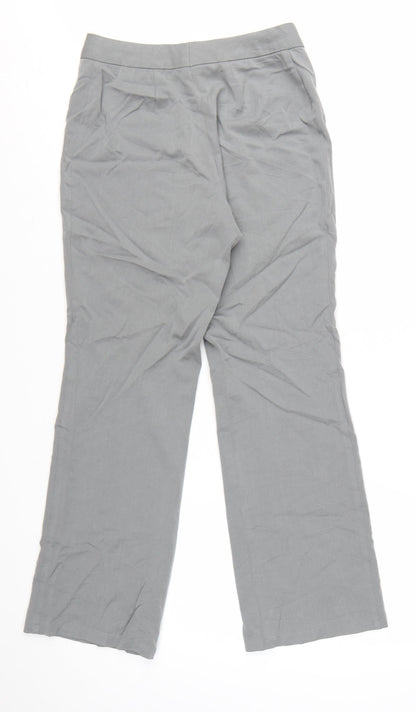 Marks and Spencer Women Grey Straight Leg Dress Pants Size 10 Regular