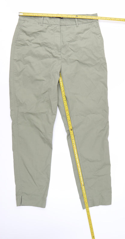Marks and Spencer Women's Green Chino Trousers Size 14 Regular Fit