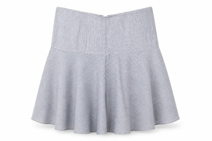 Marks and Spencer Womens Grey Striped Linen A-Line Skirt UK 16