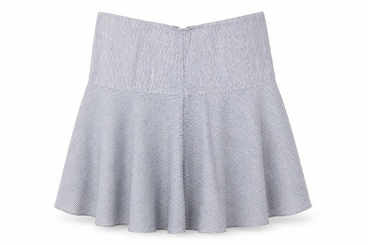 Marks and Spencer Womens Grey Striped Linen A-Line Skirt UK 16