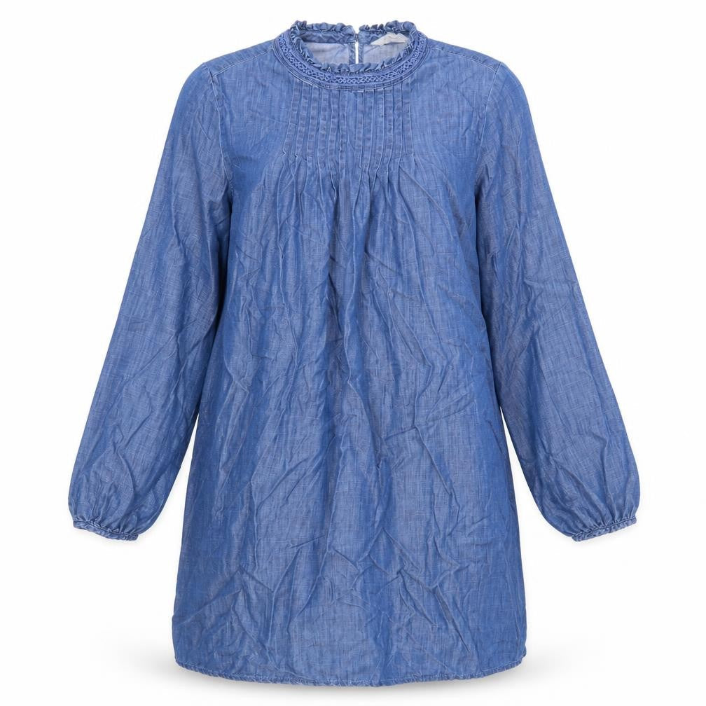 Marks & Spencer Womens Blue Chambray Shift Dress Size 12