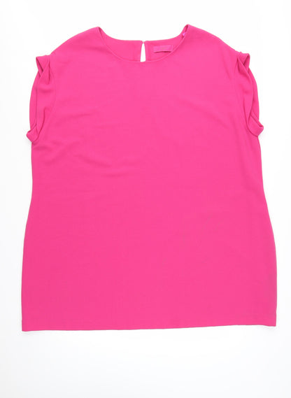 Next Women’s Pink Shift Dress Size 26 Plus Short Sleeve Crew Neck