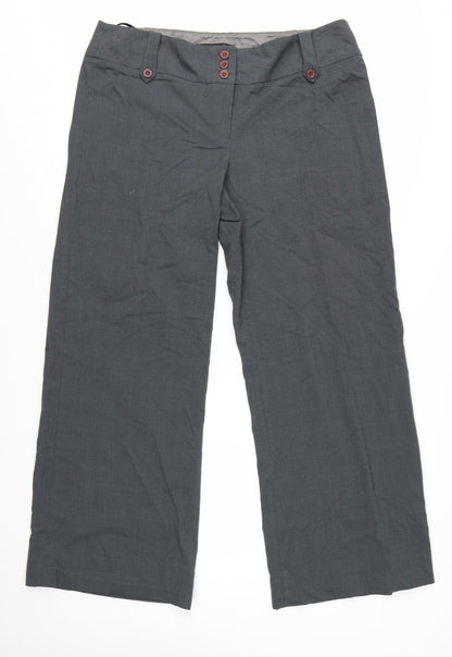 Betty Jackson Black Women Grey Size 16 Wide-Leg Dress Pants