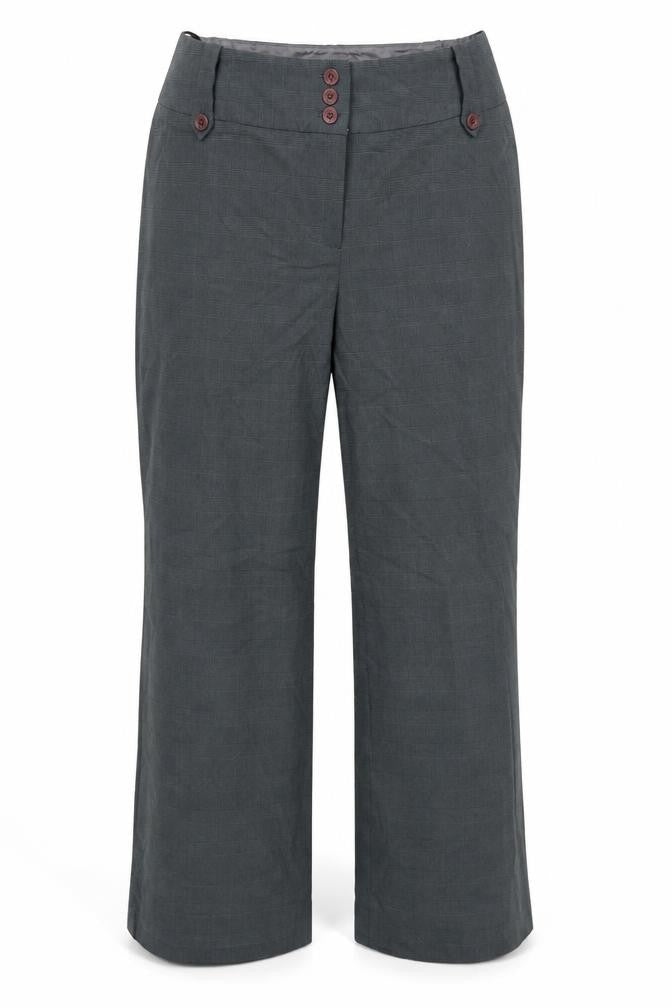 Front view of Betty Jackson Black Women Grey, size 16, Wide-Leg Dress Pants