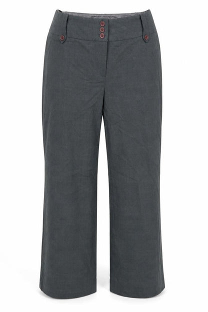 Front view of Betty Jackson Black Women Grey, size 16, Wide-Leg Dress Pants